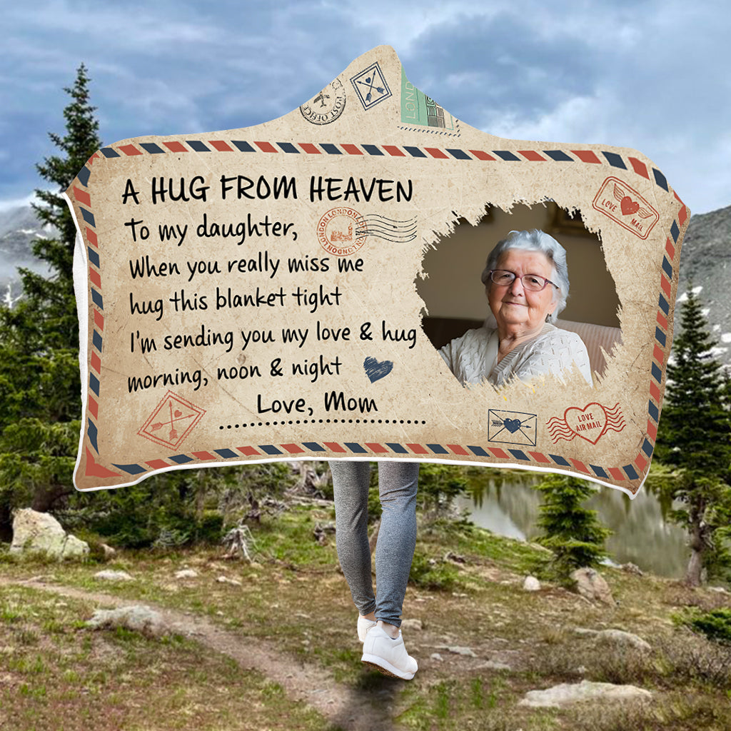 A Hug From Heaven - Personalized Memorial Hooded Blanket