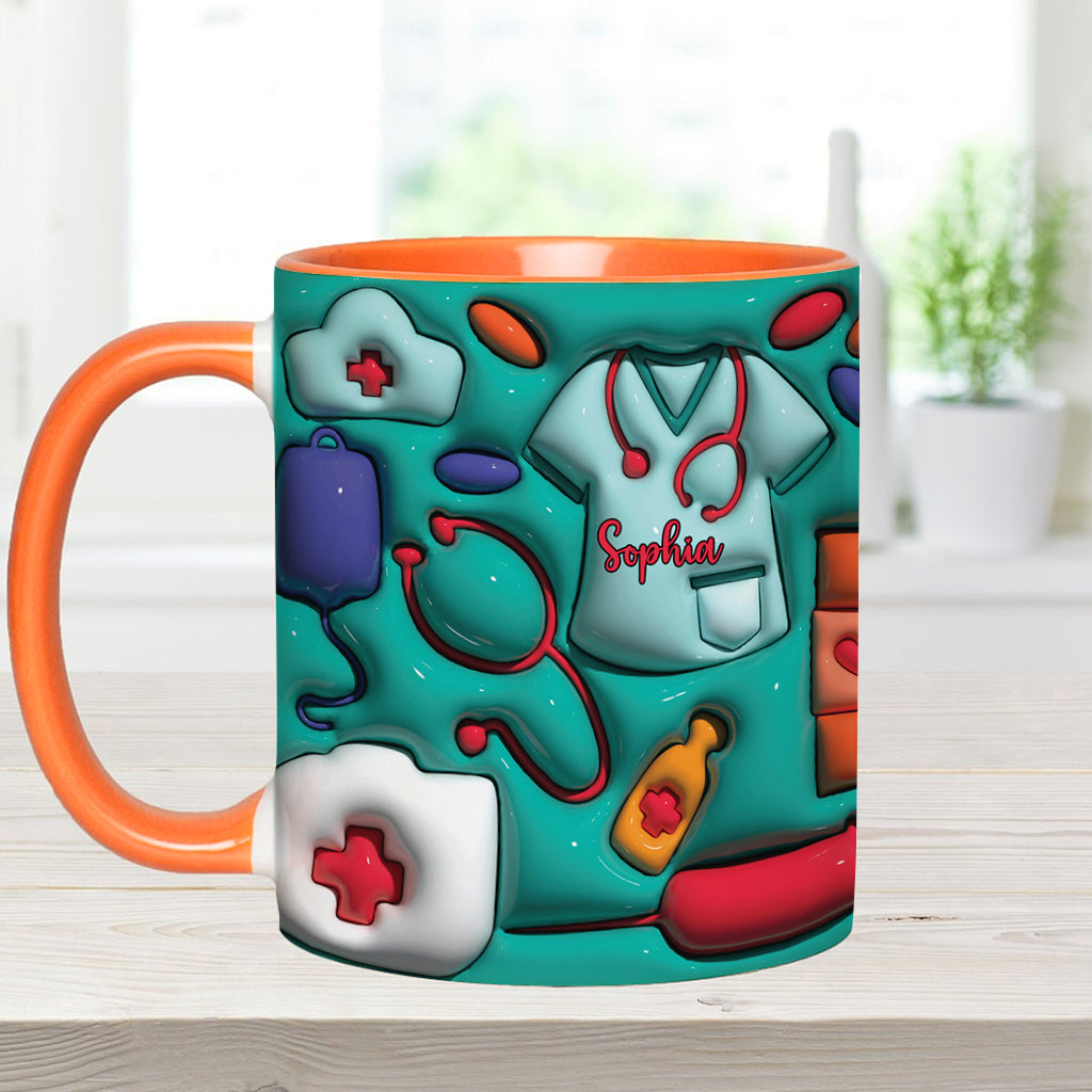 Puffy Nurse Mug - Personalized Nurse Accent Mug