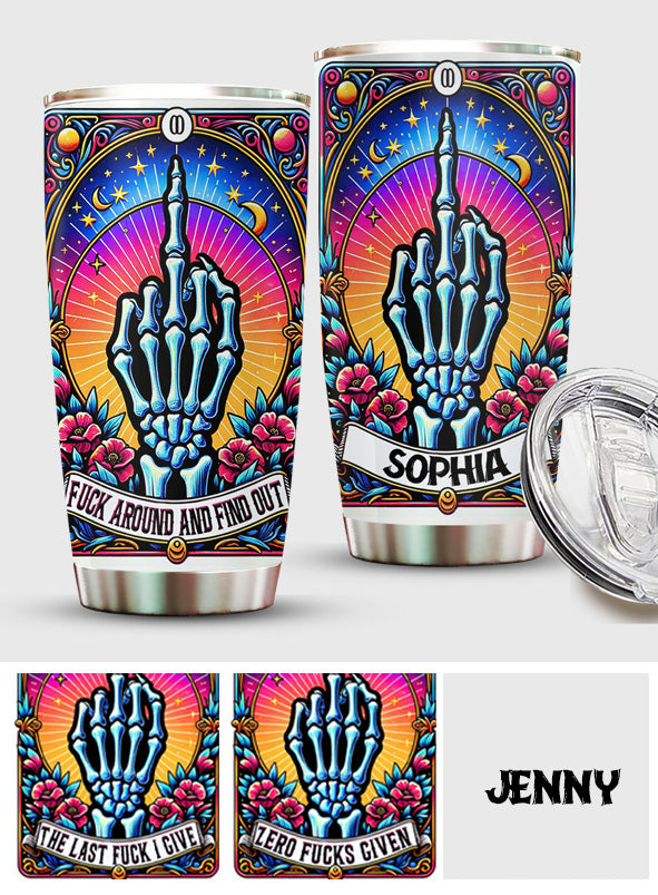 Die Null der Fcks – Lustige Tarotkarte – Personalisierter Totenkopf-Becher