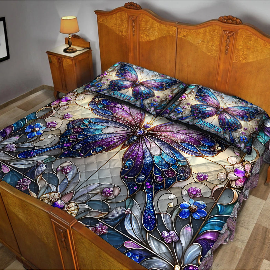 Beautiful Butterflies - Personalized Butterfly Quilt Set