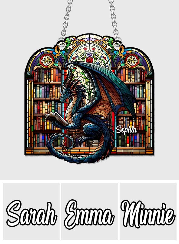 Fiction Reader - Personalized Book Window Hanging Suncatcher Ornament