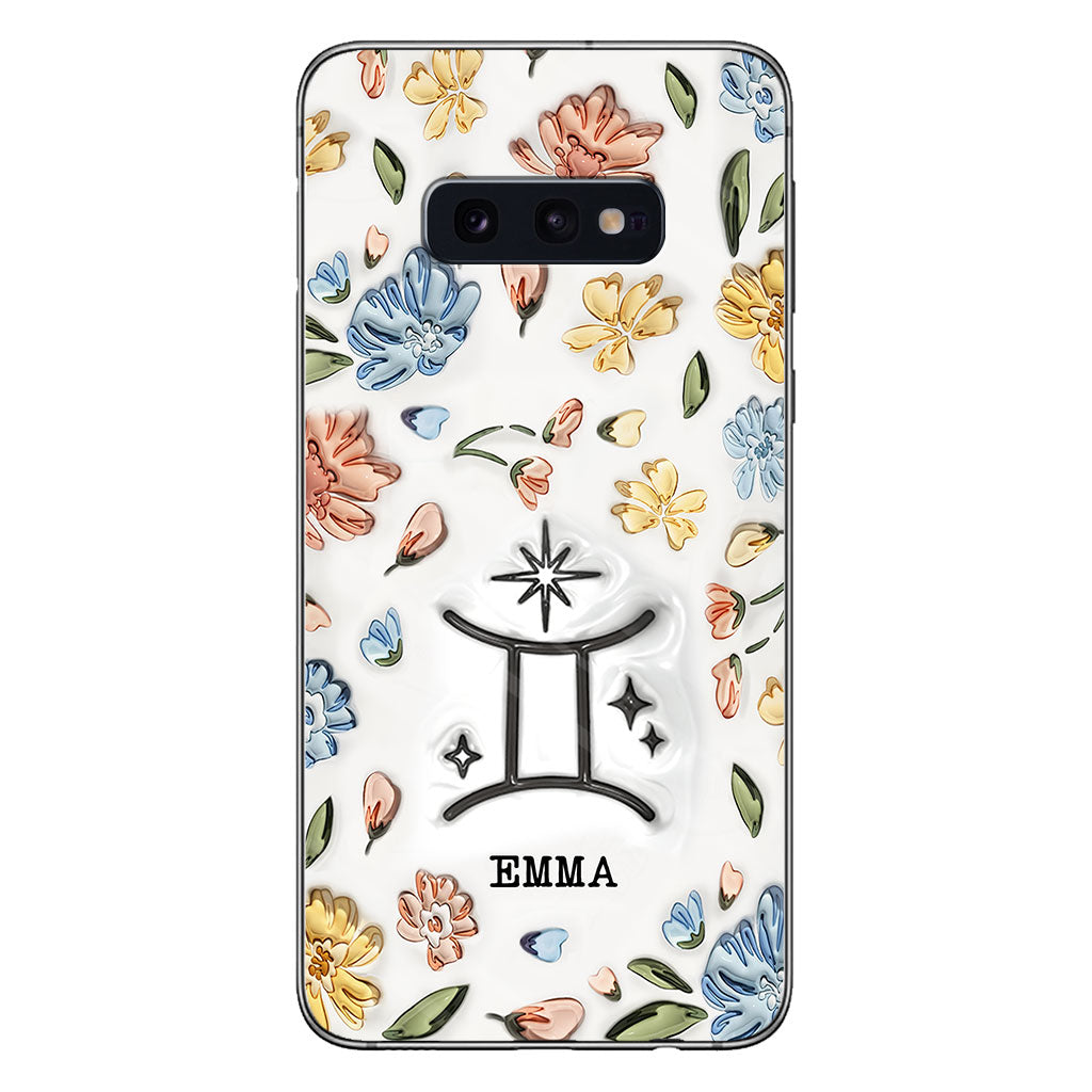 Floral Zodiac Sign - Personalized Horoscope Phone Case