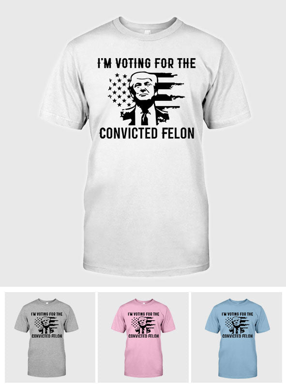 T-shirt Trump 2024, T-shirt « Condamné », T-shirt « Je vote pour un condamné », T-shirt Trump drapeau américain rétro