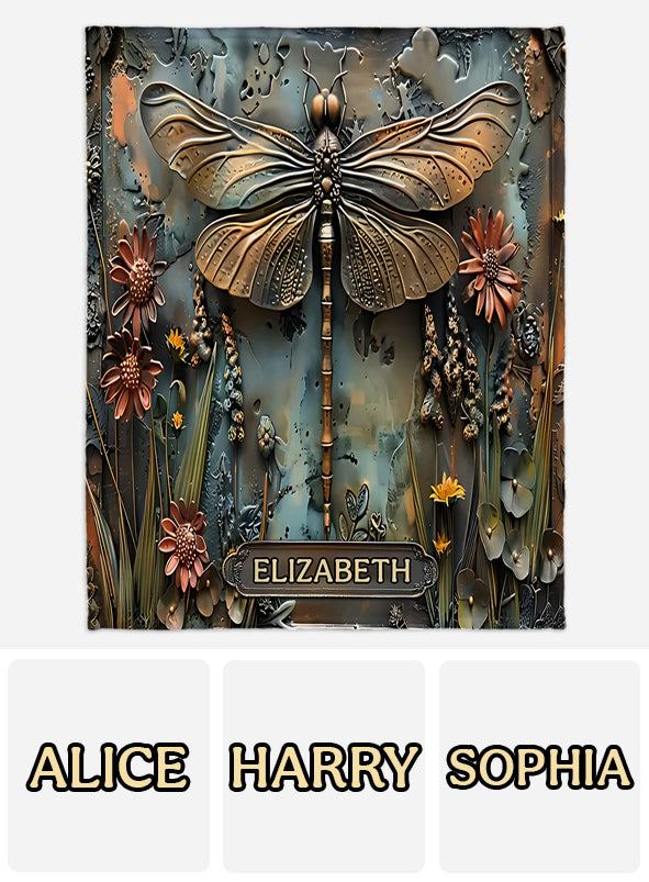 Stunning Dragonfly - Personalized Dragonfly Blanket