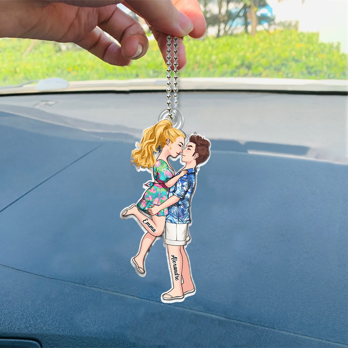 Drive Safe I Love You - Personalized Couple Custom Shaped Car Ornament
