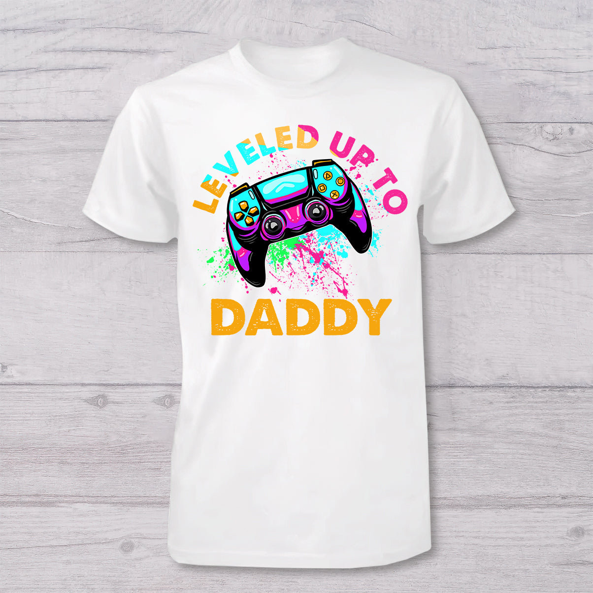 Level Up To Dad Grandpa... - Personalized Video Game T-shirt And Baby Onesie