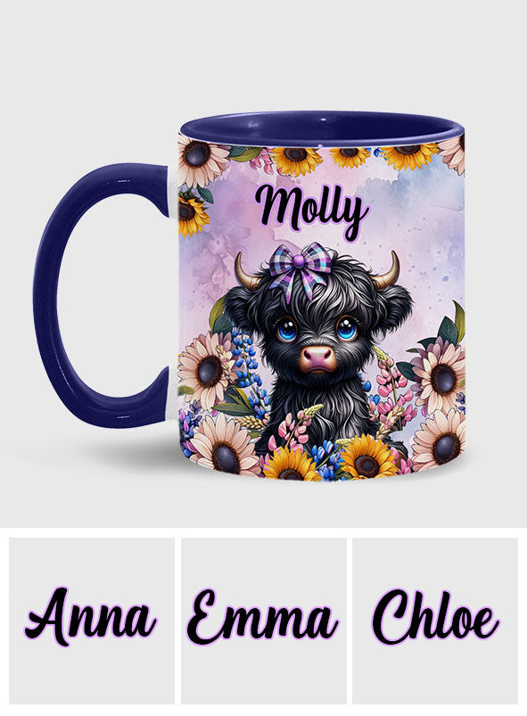 Cute Little Highland Cow - Personalized Accent Mug