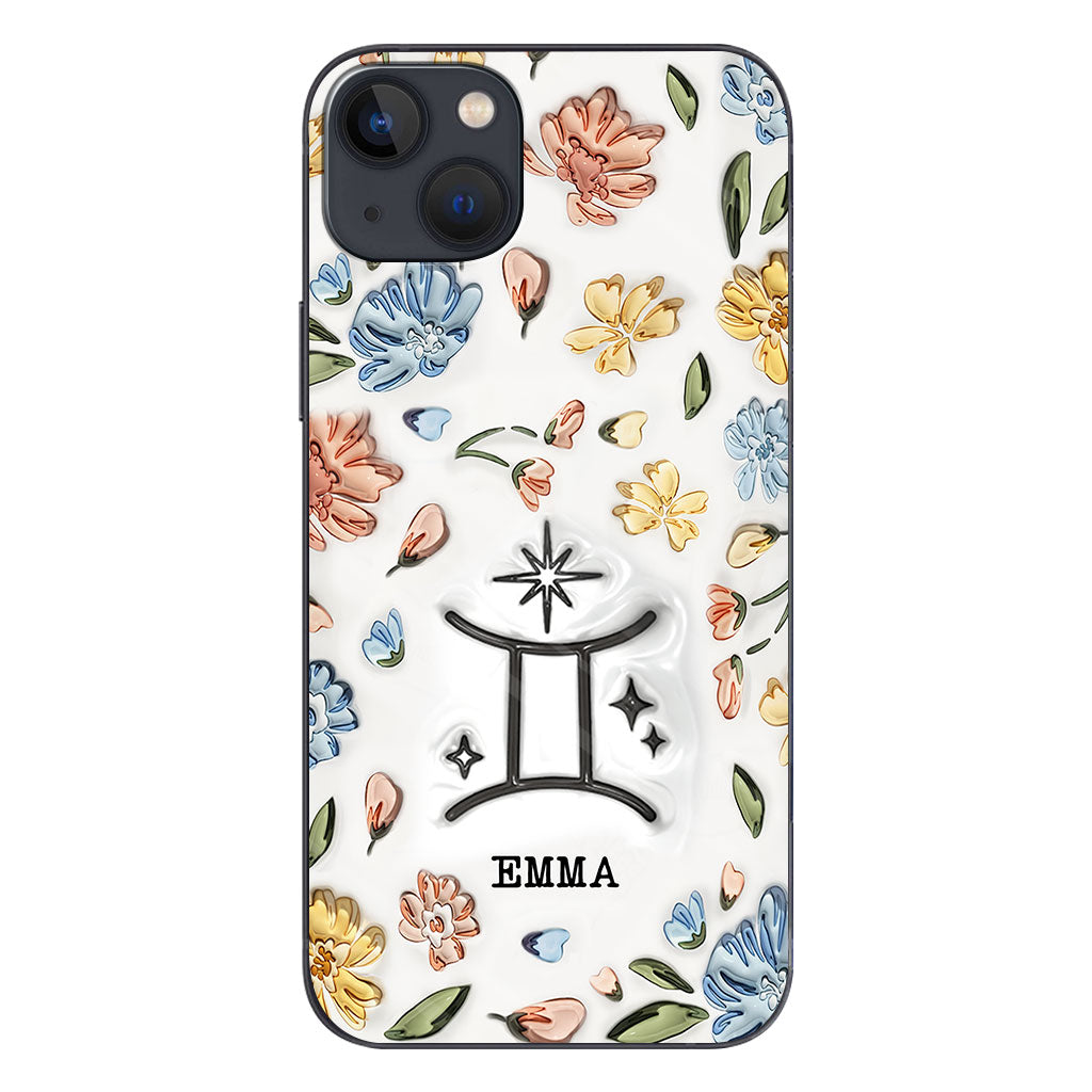 Floral Zodiac Sign - Personalized Horoscope Phone Case