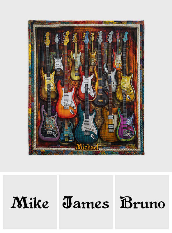 Beautiful Guitars - Personalized Guitar Blanket