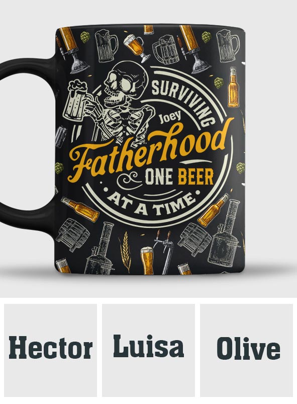 Surviving Fatherhood One Beer At A Time - Personalized Father Mug