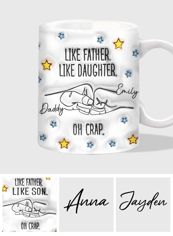 Like Father Like Daughter Son - Personalized Father Mug