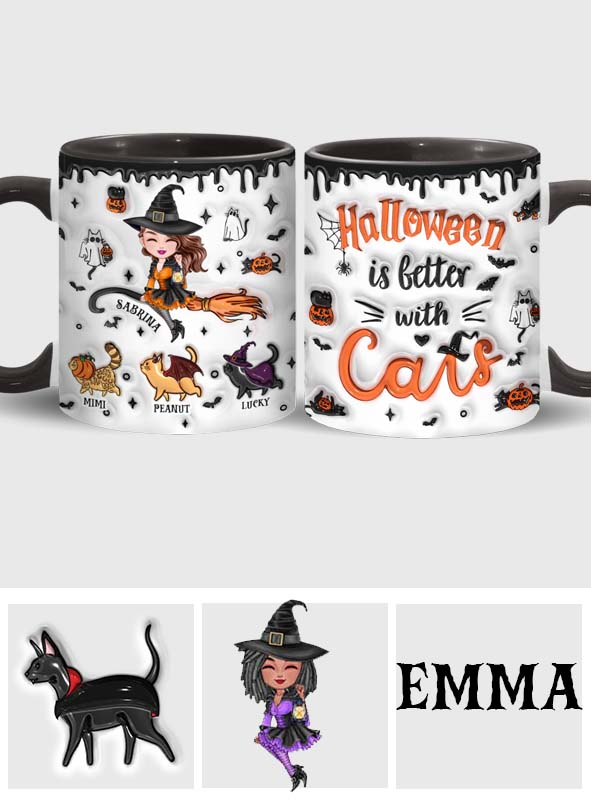 Halloween Is Better With A Cat - Personalized Cat Accent Mug