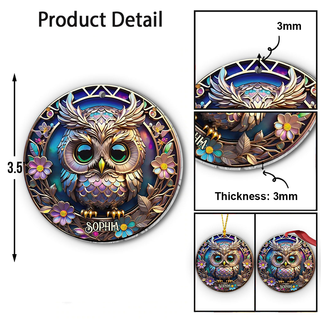 Colorful Owl - Personalized Owl Ornament
