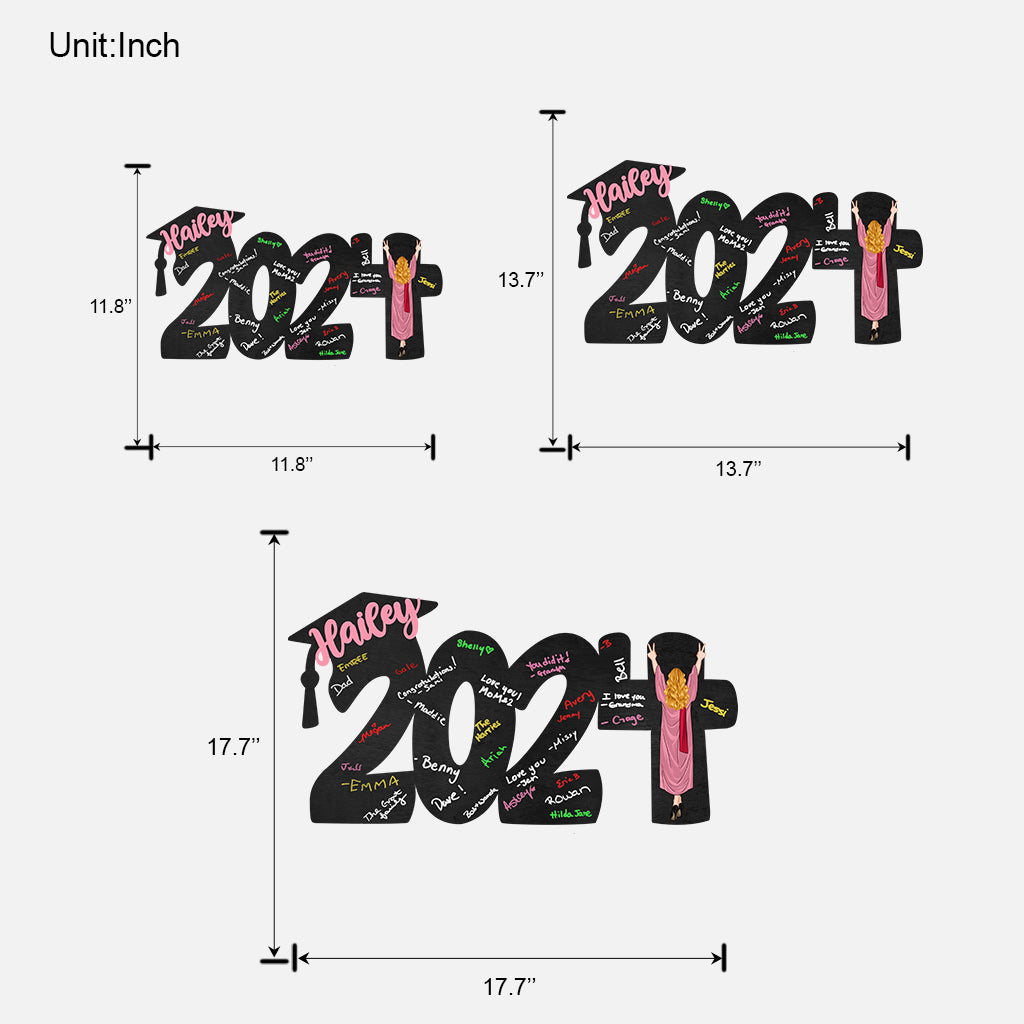 2024 Graduation Guestbook Sign - Personalized Graduation Custom Shaped Wood Sign
