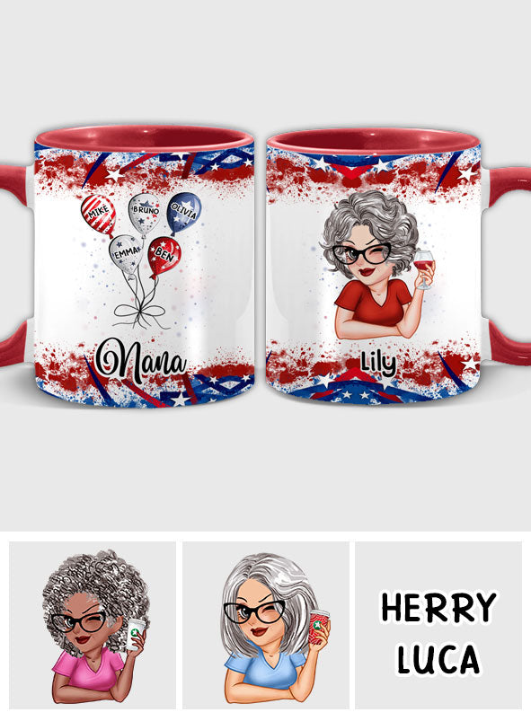 Grandma's Sweethearts - Personalized Grandma Accent Mug