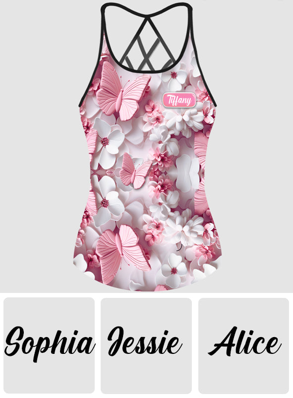 Wunderschöne Schmetterlinge – Personalisiertes Tanktop mit Schmetterlingskreuz