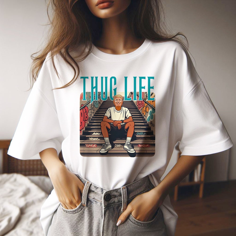 T-shirt « Thug life », T-shirt humoristique Trump, T-shirt Donald Trump, T-shirt fan de Trump, T-shirt de soutien à Trump, T-shirt et sweat à capuche « Stay Golden ».