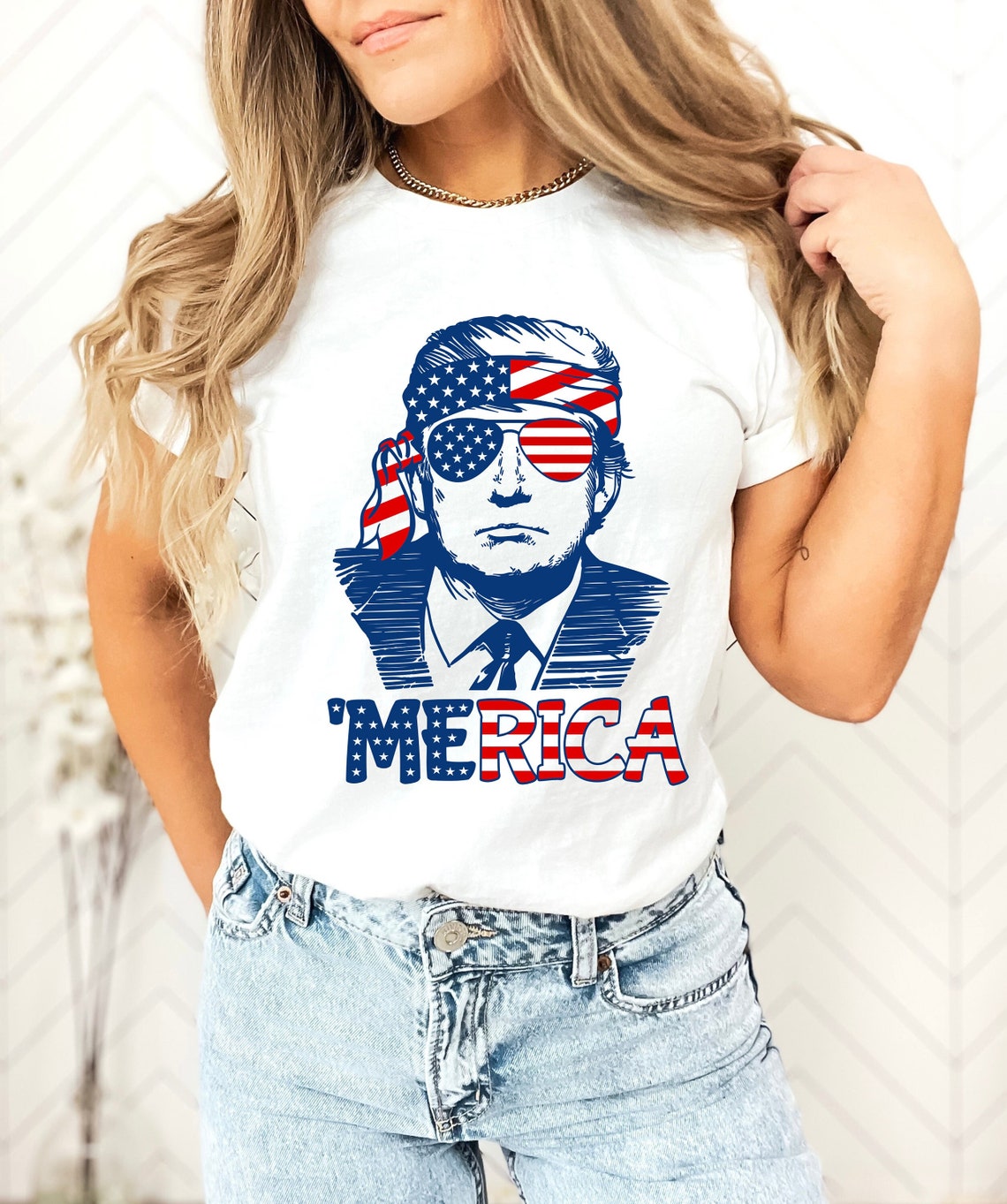 T-Shirt zum 4. Juli, Trump-Shirt, „Merica“-Shirt, Trump-Shirt, Shirt zum 4. Juli, Amerikanisches Shirt, Party zum 4. Juli, Unabhängigkeitstag, Patriotisches T-Shirt & Hoodie