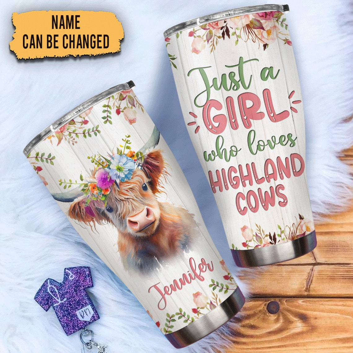 Just A Girl Who Loves Highland Cow Personalized Highland Cow Tumbler 0624