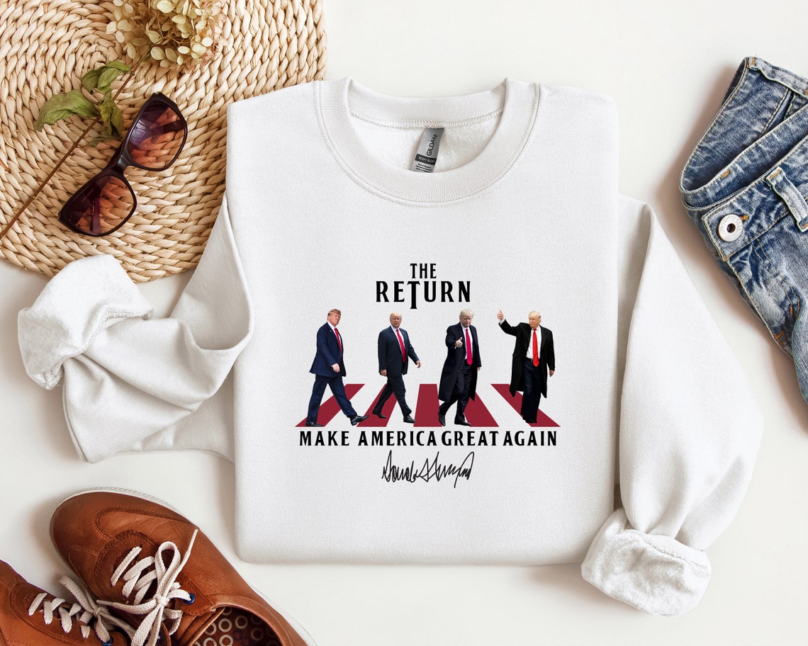 Das „Return“-Shirt, das „Trump 2024“-T-Shirt, das „Make America Great Again“-Sweatshirt und der Hoodie