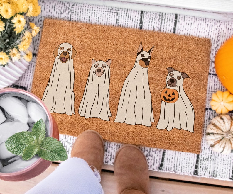 Ghost Dogs Halloween Doormat Halloween Doormat 0924