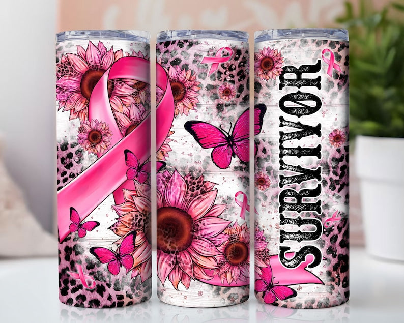 Breast Cancer Survivor Breast Cancer Awareness Skinny Tumbler 0924