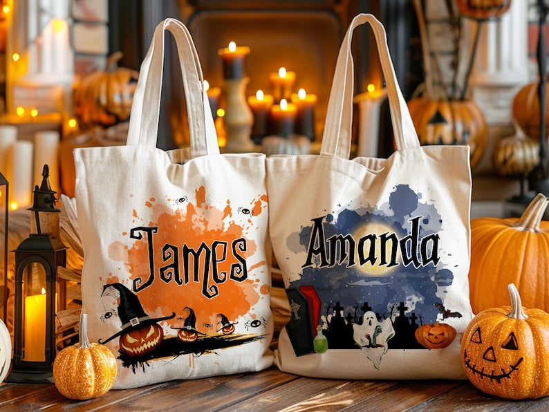 Sac fourre-tout d'Halloween personnalisé et effrayant 0924