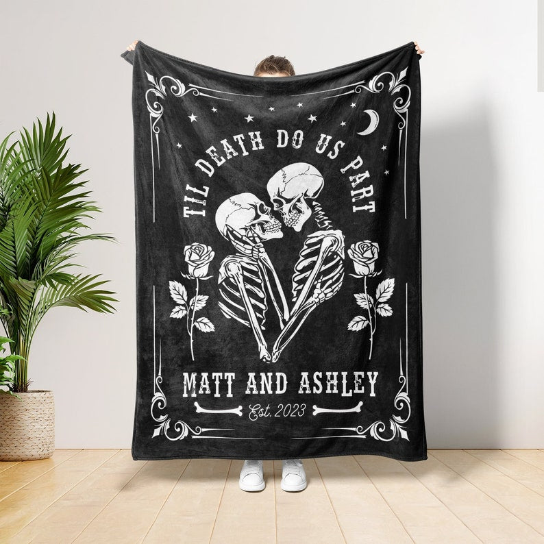 Halloween Ghost Couples Blanket - Personalized Halloween Blanket 0924