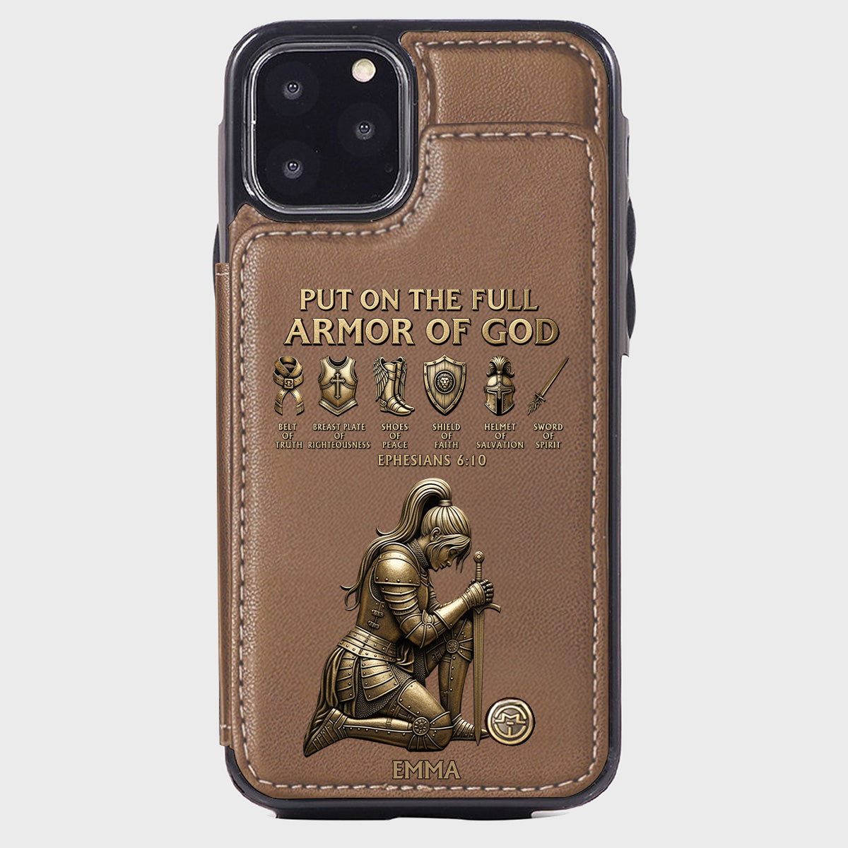 Put On The Full Amor Of God - Personalized Christian Wallet Phone Case
