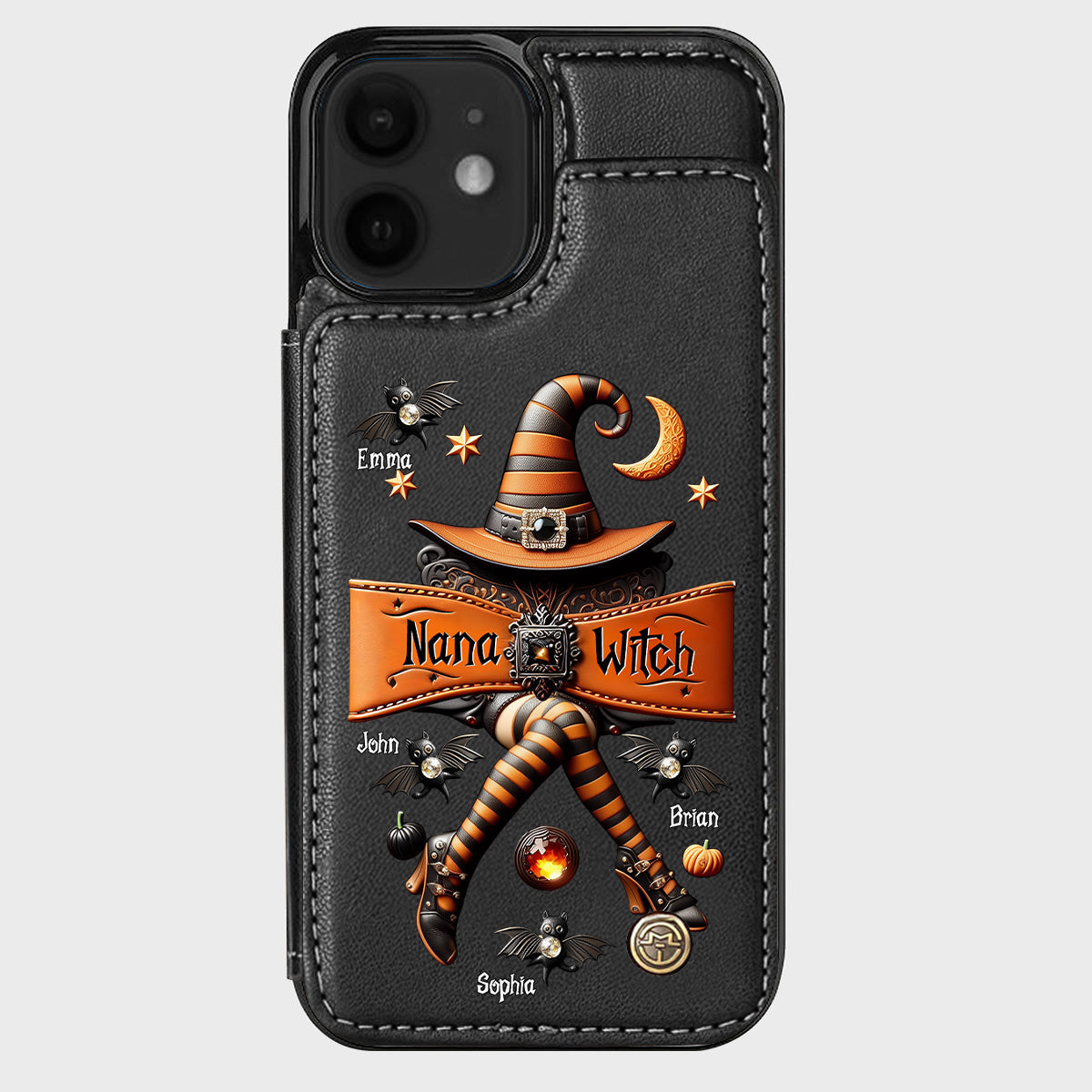 Halloween Gift For Grandma, Mama Witch - Personalized Mother Wallet Phone Case