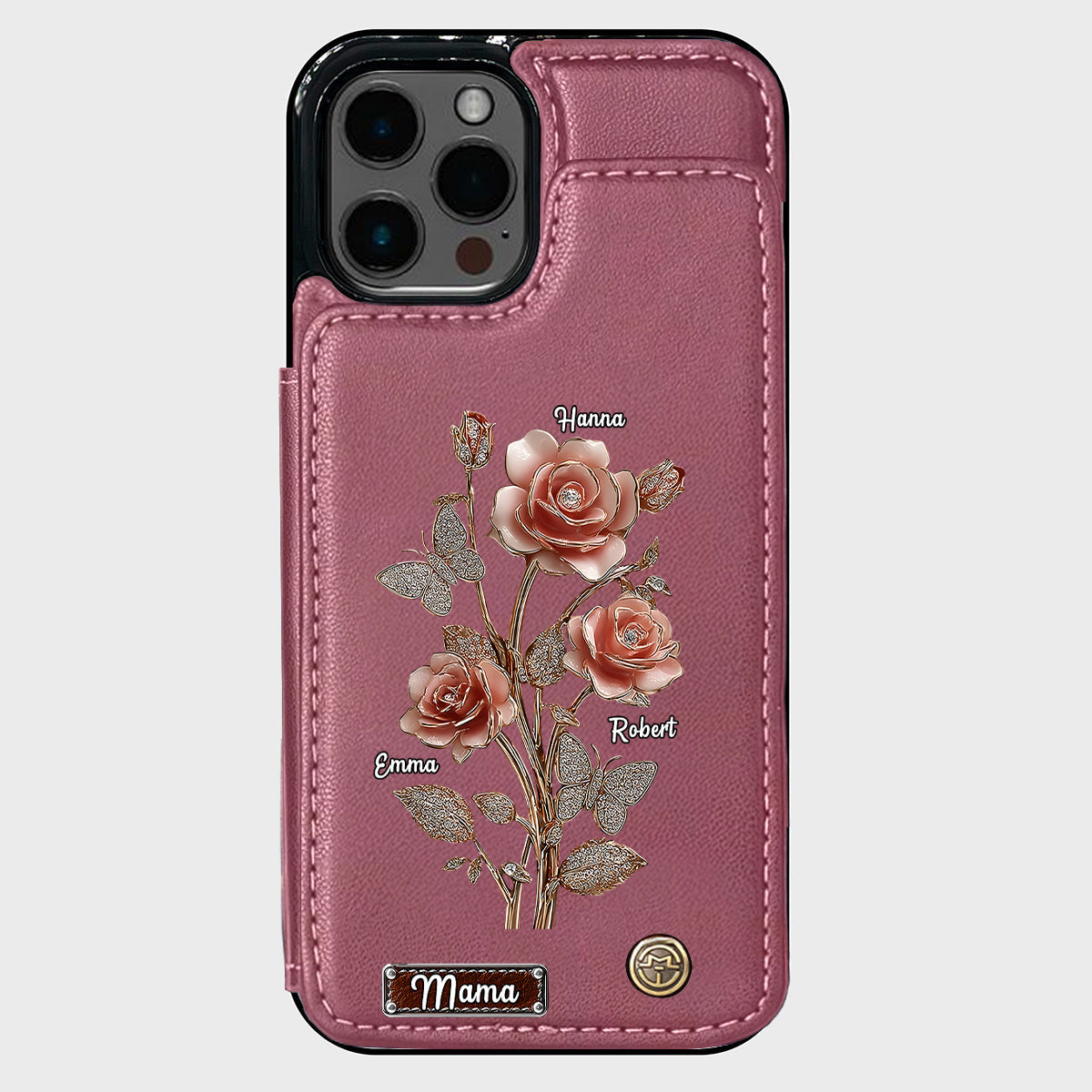 Mother And Roses - Personalized Mother Wallet Phone Case