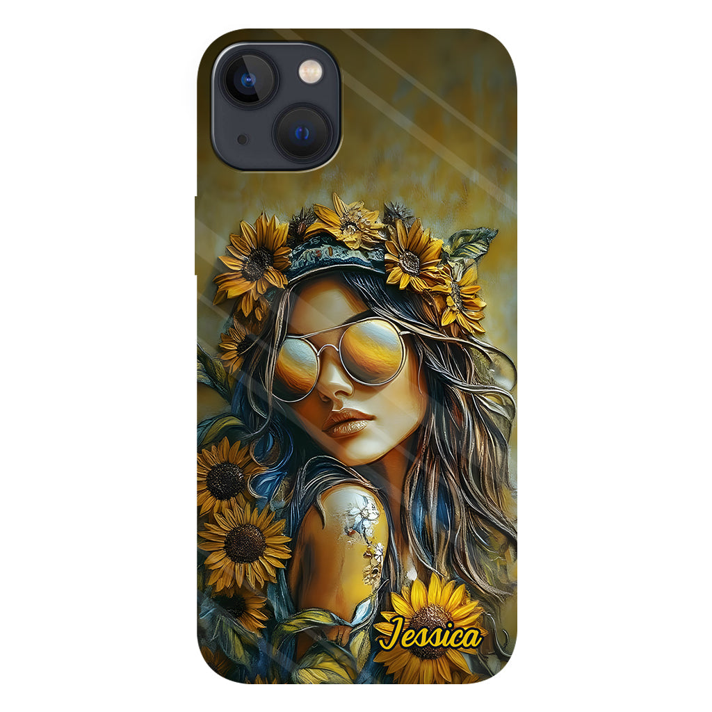 Hippie Soul Sunflower Girl - Personalized Hippie Full Print Phone Case