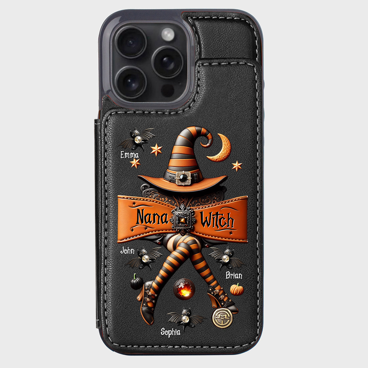 Halloween Gift For Grandma, Mama Witch - Personalized Mother Wallet Phone Case