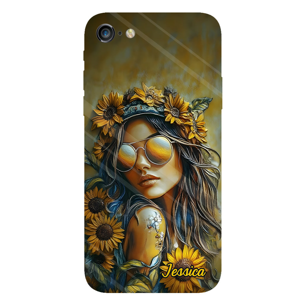 Hippie Soul Sunflower Girl - Personalized Hippie Full Print Phone Case