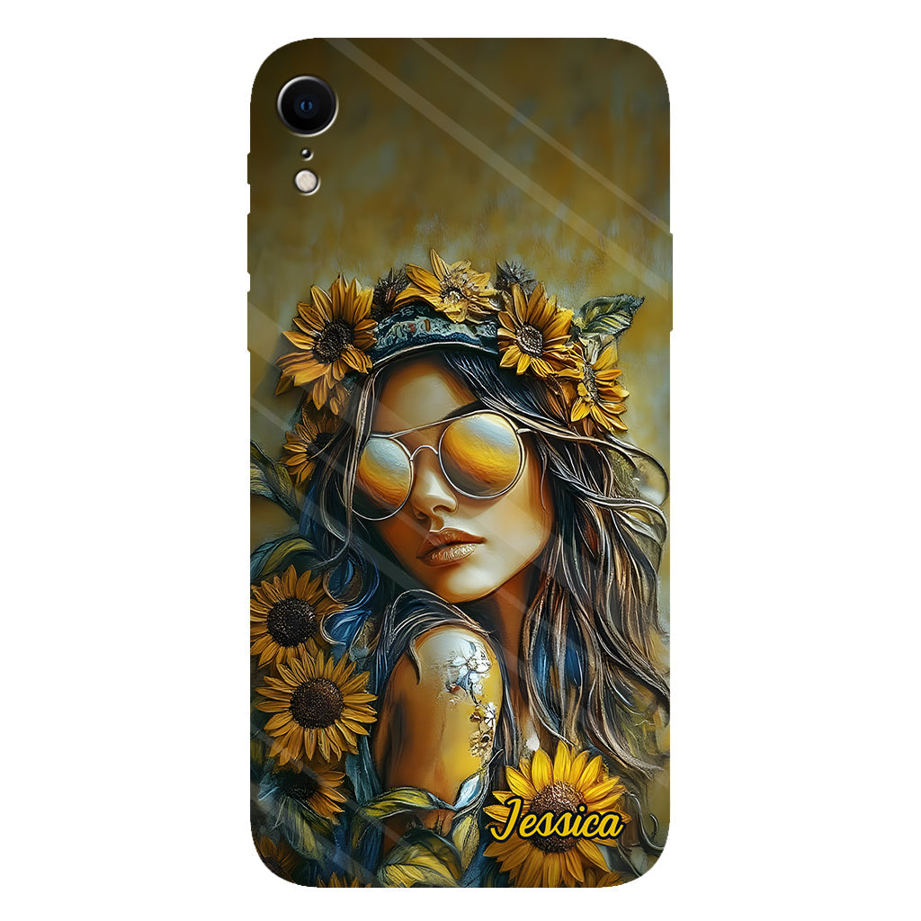 Hippie Soul Sunflower Girl - Personalized Hippie Full Print Phone Case