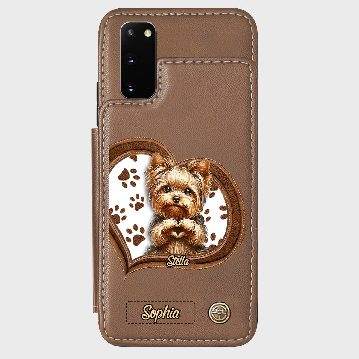 Puppy/ Kitty Makes Heart Hands - Personalized Dog Wallet Phone Case