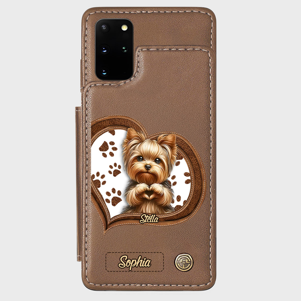 Puppy/ Kitty Makes Heart Hands - Personalized Dog Wallet Phone Case