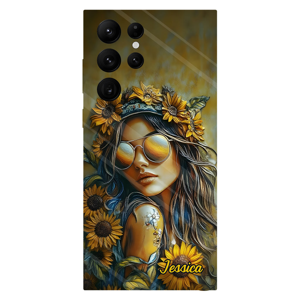 Hippie Soul Sunflower Girl - Personalized Hippie Full Print Phone Case