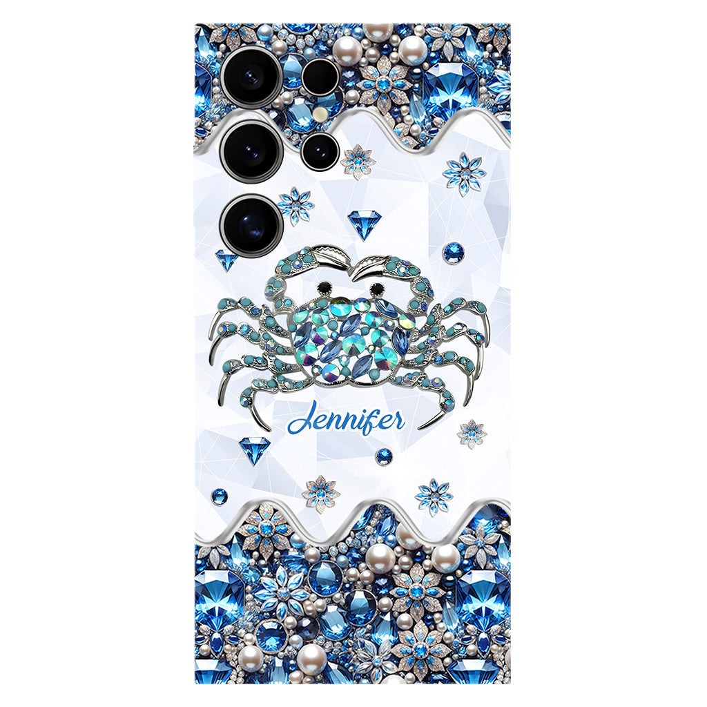 Elegant Blue Crab - Personalized Sea Lover Full Print Phone Case