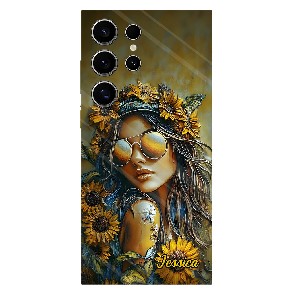 Hippie Soul Sunflower Girl - Personalized Hippie Full Print Phone Case