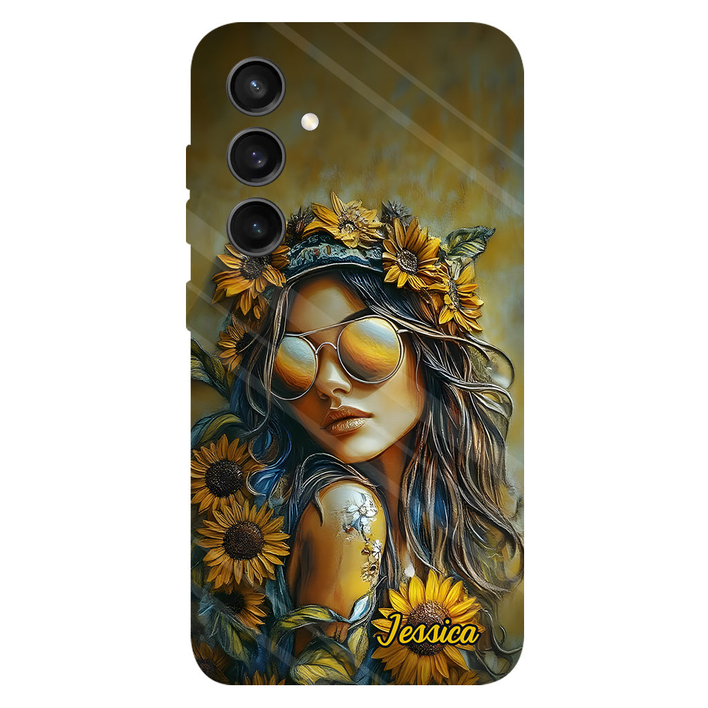 Hippie Soul Sunflower Girl - Personalized Hippie Full Print Phone Case