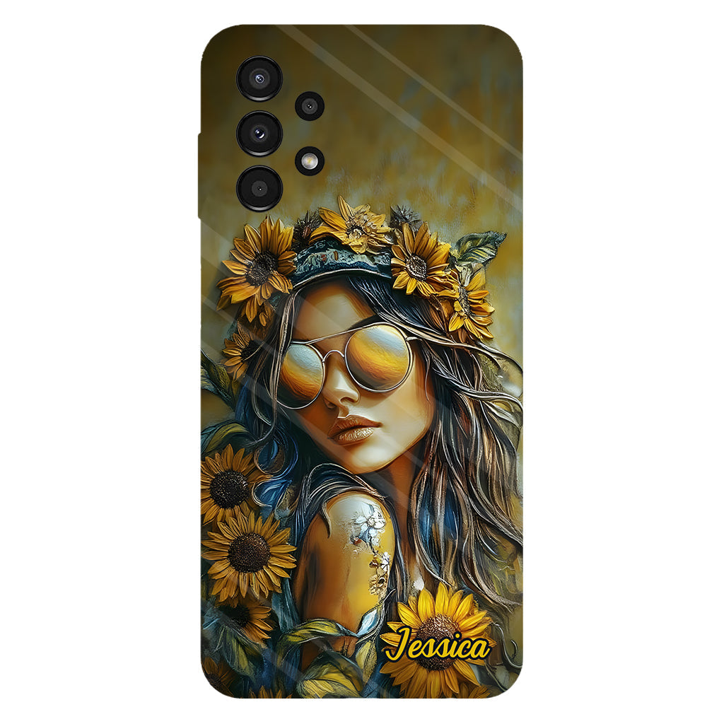 Hippie Soul Sunflower Girl - Personalized Hippie Full Print Phone Case
