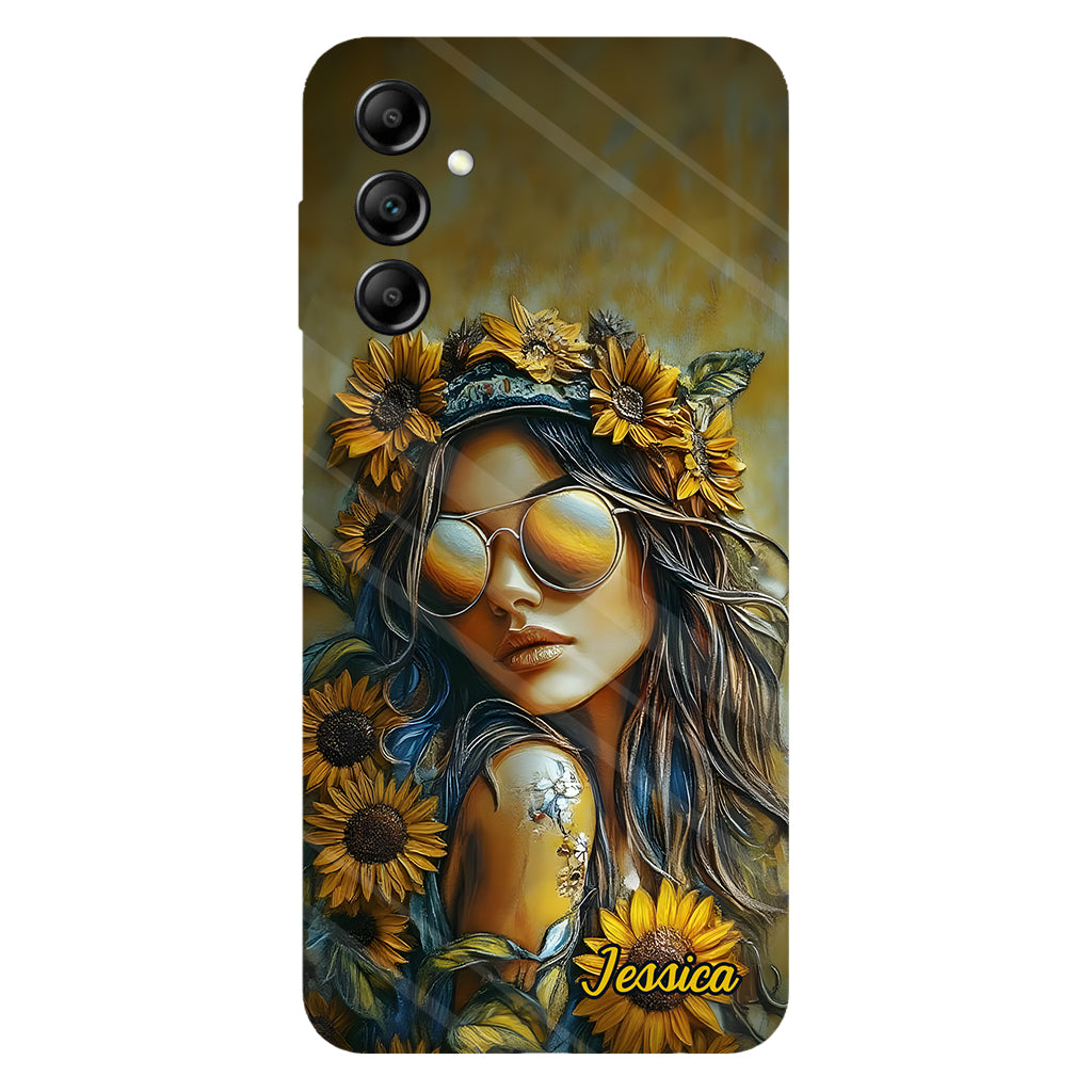 Hippie Soul Sunflower Girl - Personalized Hippie Full Print Phone Case
