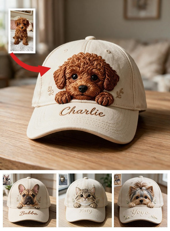 Casquette Classique Personnalisée Brodée Poodle Marron, Cadeau Sur Mesure pour Amateurs de Poodles