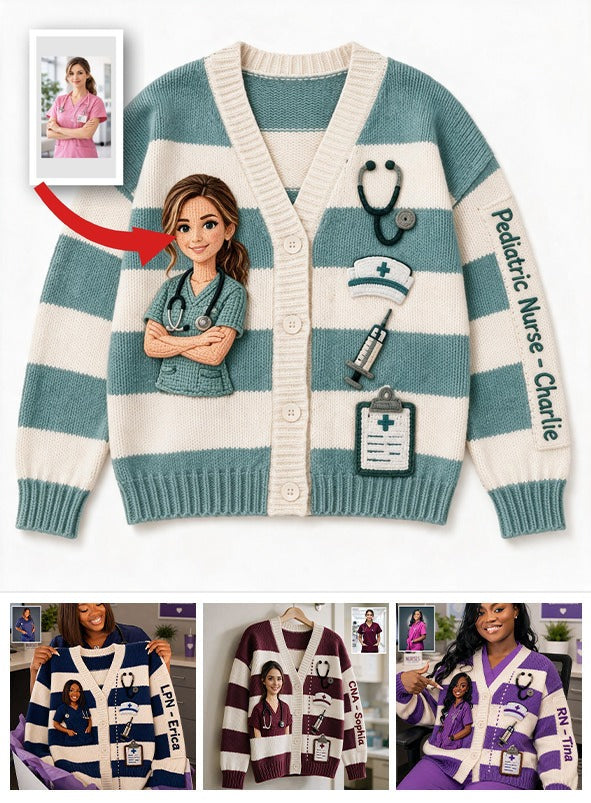 Personalisierter Kinderkrankenschwester Cardigan Pullover Geschenk für Pflegekräfte