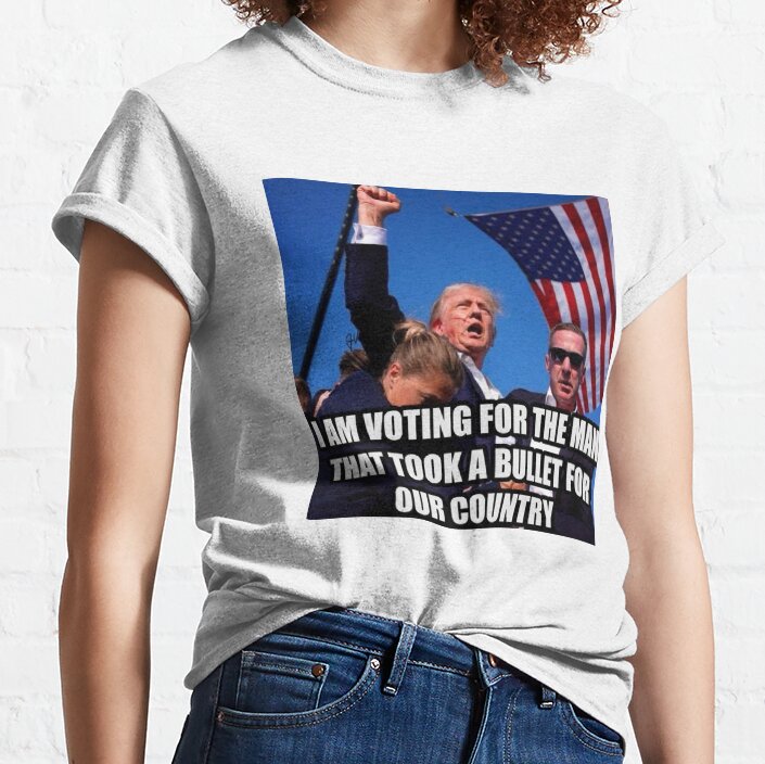 Kugelsicheres T-Shirt, „Niemals aufgeben“-Shirt, „Kämpfe für Amerika“-T-Shirt, Retro-Rallye-Shirt, „Kämpfen, kämpfen, kämpfen“-Shirt (T-Shirt & Hoodie)