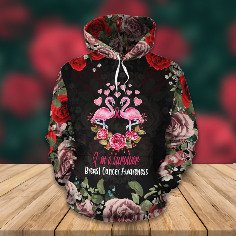 I'm A Survivor - Breast Cancer Awareness All Over T-shirt and Hoodie 0822