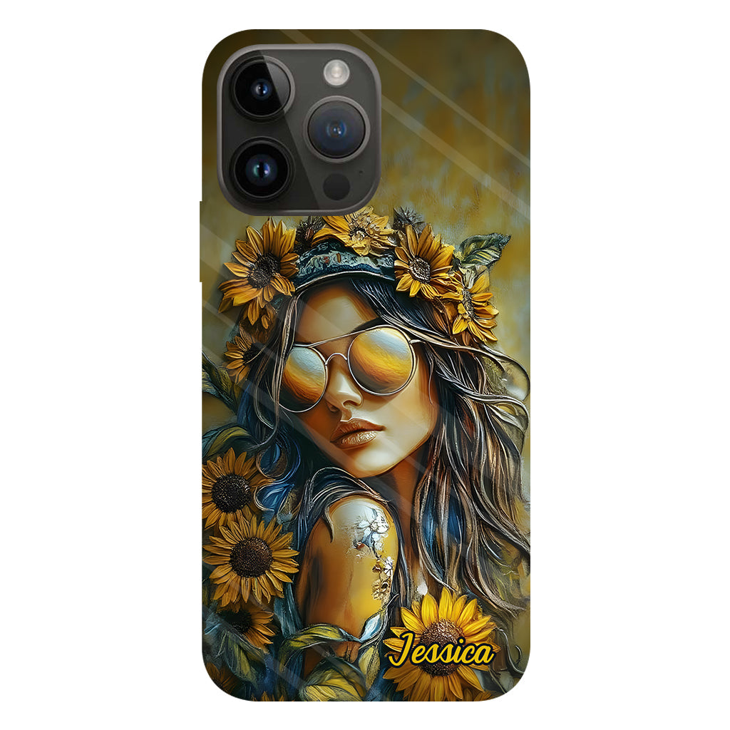 Hippie Soul Sunflower Girl - Personalized Hippie Full Print Phone Case