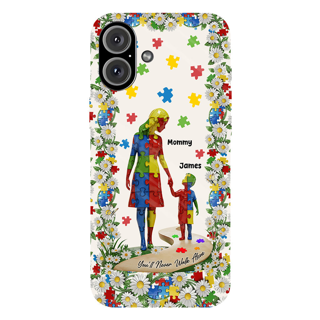 You'll Never Walk Alone - Personalized Autism Awareness Full Print Phone Case