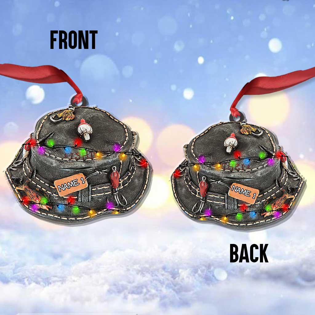 Fishing Hat - Personalized Christmas Ornament (Printed On Both Sides)